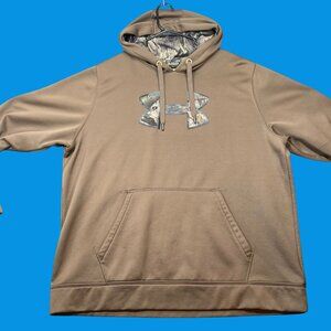 Under Armour Mens Size 2XL Loose Fit Brown Camouflage Hunting Hoodie Fleece